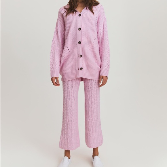 Something Navy Pants - Something navy cable knit pink lounge pants size XS